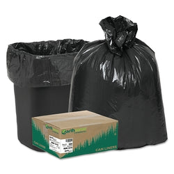 Recycled trash bags, 55-60 gallons, 2 mils, 38 x 58, black