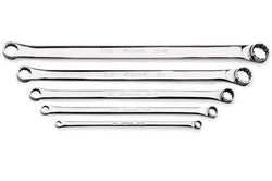 Juego de 5 llaves de caja con acodada de 15° y alto rendimiento SAE Flank Drive® de 12 puntas (1/4–13/16")