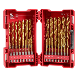 Juego de brocas de titanio métricas SHOCKWAVE Impact Duty™ RED HELIX™ de 29 piezas
