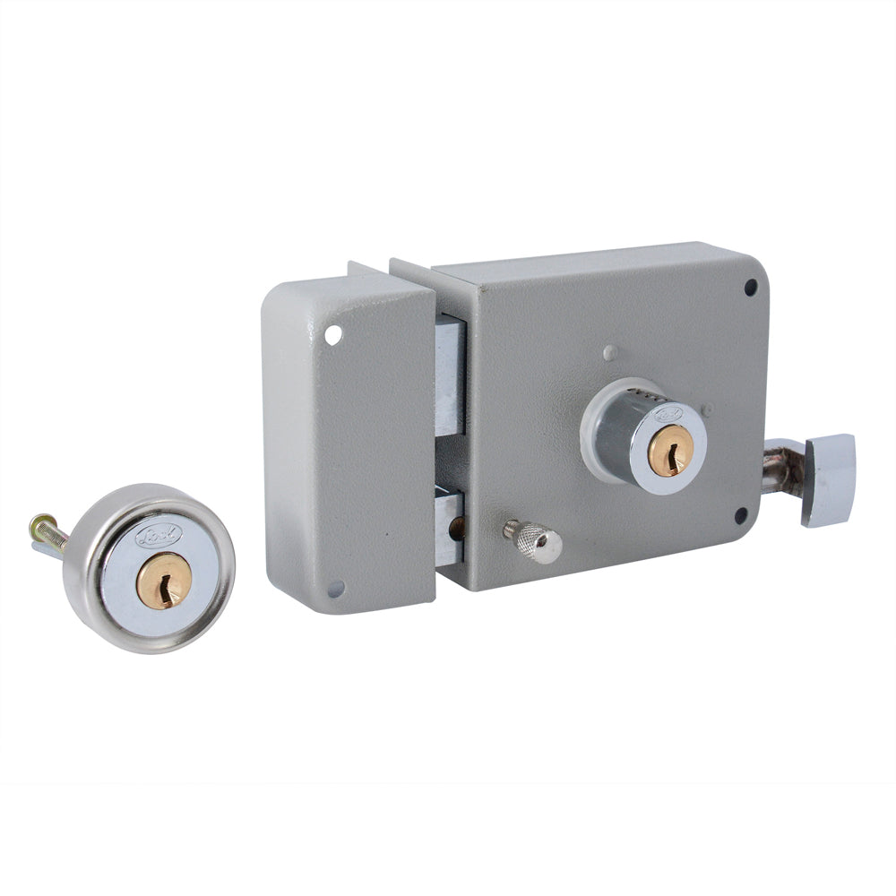 Classic surface-mounted right-hand lock with colored case and dots – HEMUSA