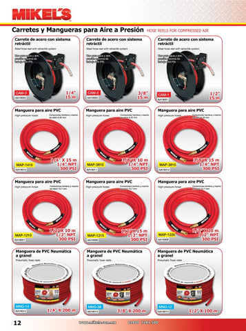 MANGUERA PVC P/AIRE A PRESION 1/2 X 10 m