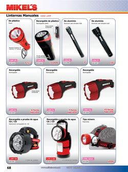 LAMPARA MANUAL RECARGABLE 7 FOCOS TIPO LED