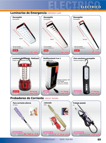LUMINARIO RECARGABLE MULTIUSOS 30 FOCOS TIPO LED