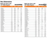 EXT 1/4 MALE HEX DRV 3/8 MALE(1)