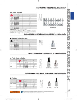 Dado con punta hexagonal corta SAE de 7/32" con accionamiento de 1/4" (Blue-Point®)