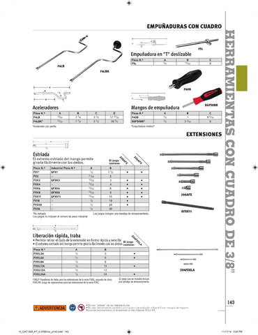 Paquete de 5 pasadores de bloqueo con accionamiento de 3/8"