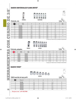 Dado universal profundo Flank Drive® de 1/2" SAE de 12 puntas con cuadro de 3/8"