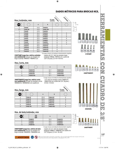 Broca de destornillador hexagonal rechoncha métrica de 9 mm