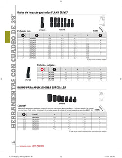 Dado de impacto plano TORX® E20 con impulsión de 1/2"