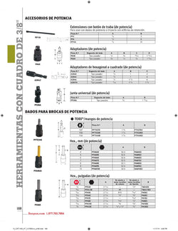 Adaptador hexagonal a cuadrado con accionamiento de 3/8"