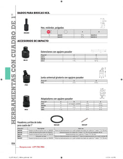 Destornillador de vaso hexagonal estándar SAE de 1" con accionamiento de 1"