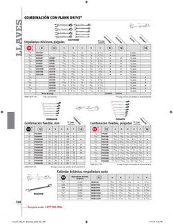 Juego de llaves combinadas de cabeza flexible y boca abierta Flank Drive® métricas de 12 piezas, 6 piezas