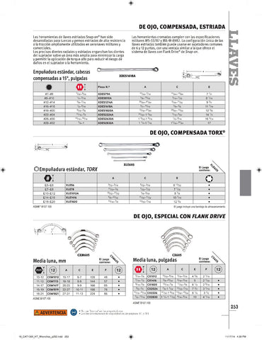 Llave de caja de media luna SAE Flank Drive® de 5/16–3/8" y 12 puntas