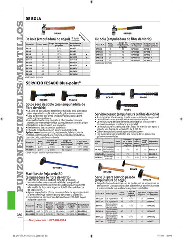 Martillo de nogal con bola de 12 oz (Blue-Point®)