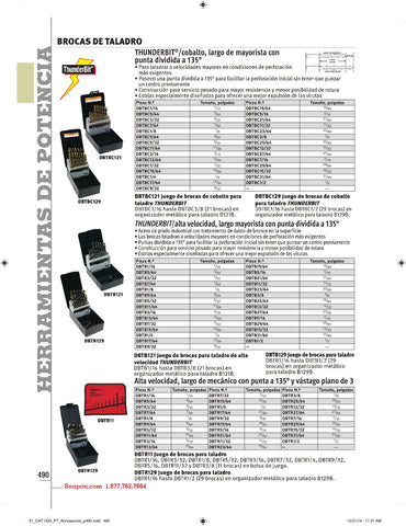 Broca de punta dividida de 135° de longitud de trabajo de acero de alta velocidad ThunderBit® de 5/64"