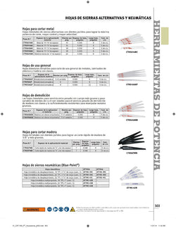 Hoja para corte de metal de 9" y 14 TPI (blanca)