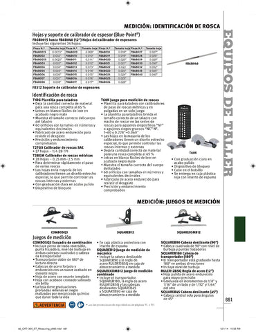 Hoja calibradora de espesores plana de 0,013" (0,330 mm) de 12"