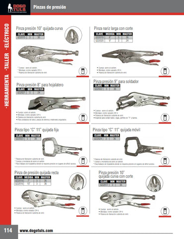 Crossmaster  Pinza de Presion Mordaza Larga – Cr V