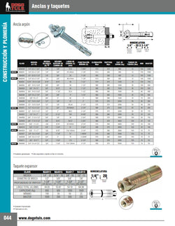 ANCLA ARPON 3/8"- 16 X 3" (100)