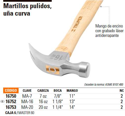 Martillo 453g, Testa Curva Liscia, Martello Da Fabbro