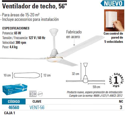 Ventilador de techo 56 Volteck