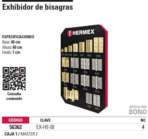 Hermex Hinged Display Case Key-EX-HE-BI – HEMUSA