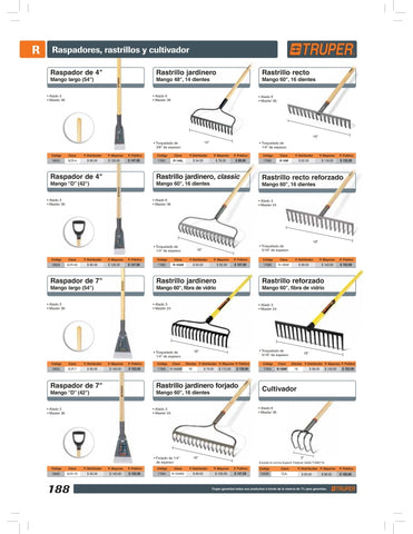 Reinforce Rake Reinforced rake, 16 teeth, 50' handle Key-R-16MX – HEMUSA