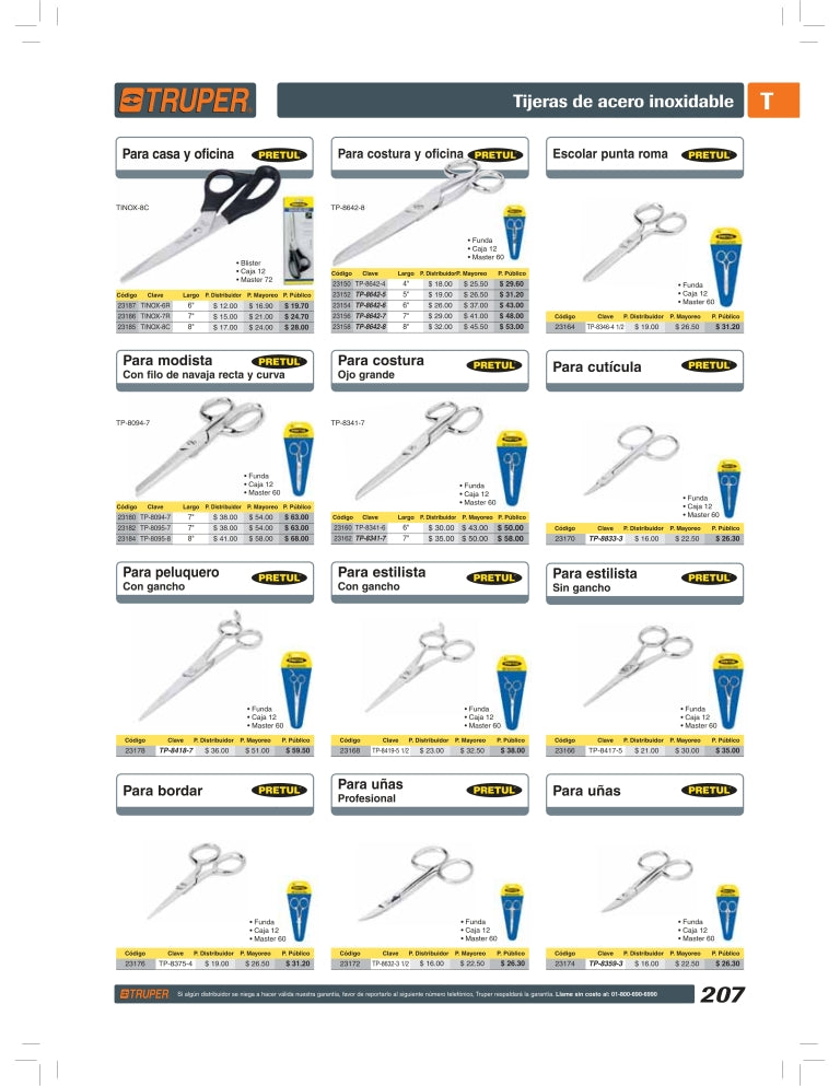 Tijera para estilista con gancho, 5-1/2', Pretul Clave-TP-8419-5-1/2 –  HEMUSA