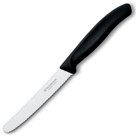 CUCHILLO SWISS CLASSIC PARA TOMATES DENTADO, 11cm, NEGRO