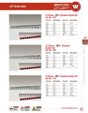 1/2" Drive 14 Piece Set - 6 Point Standard Socket, 7/16" - 1-1/4"