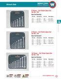 10 Piece Open End Wrench Set Full Polish - 1/4" - 1-1/8"